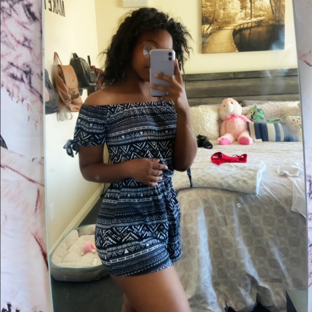 Black and white romper